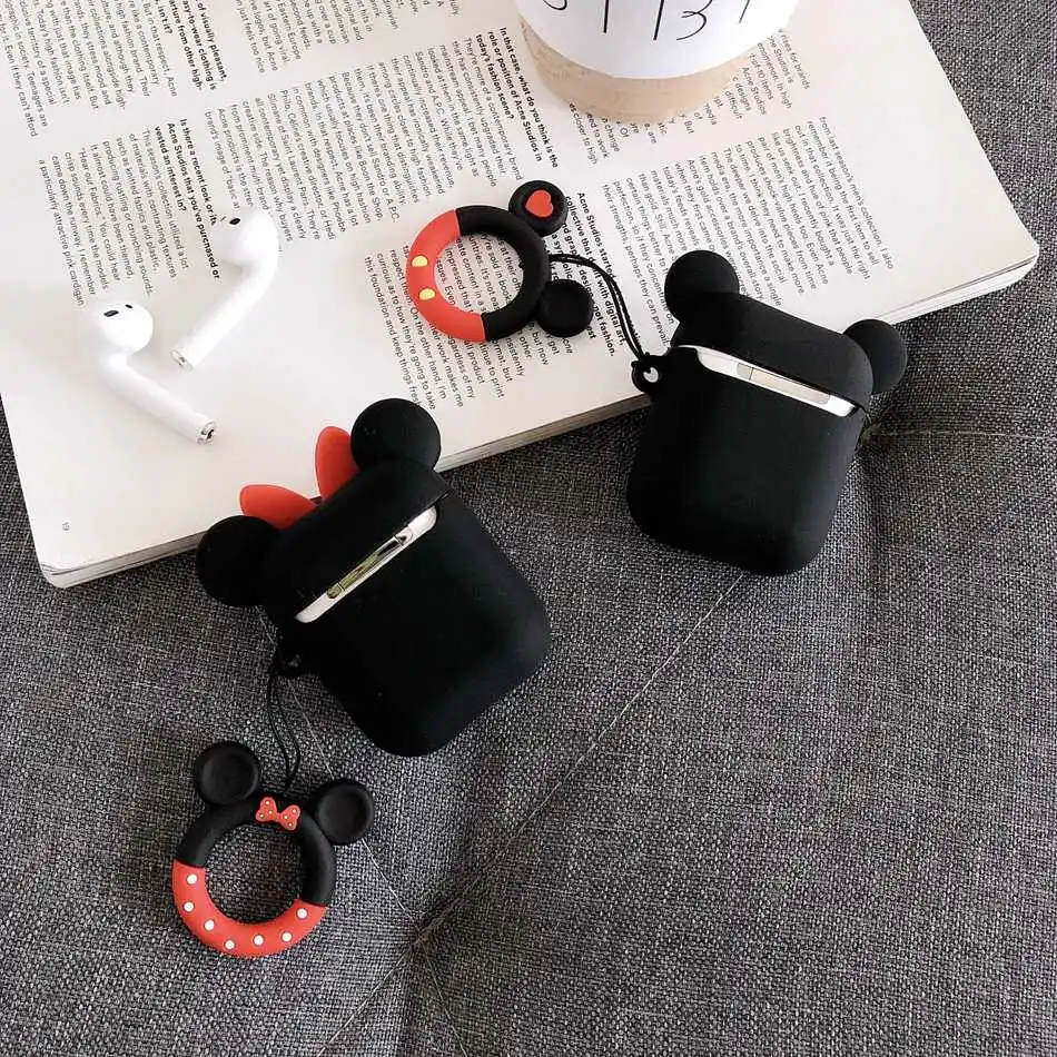 Для AirPods чехол милый 3D мультфильм наушники Kawaii чехол для Airpods 2/i10/i11/i12 TWS мягкая защитная крышка с кольцом на палец