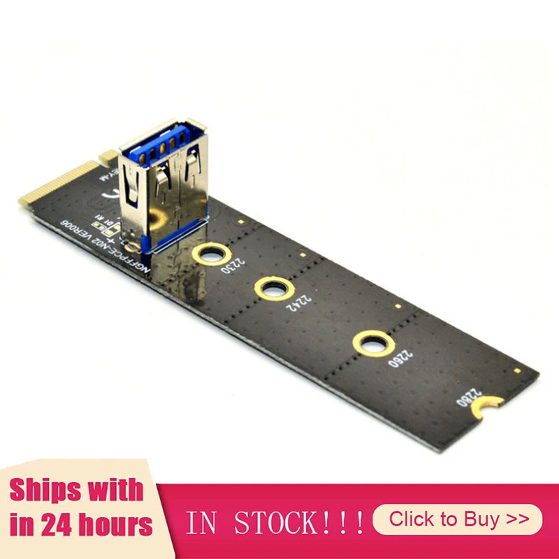 

NGFF M.2 To PCI-E X16 Slot Transfer Card USB Port Mining Pcie Riser Card USB Port Riser Adapter For BTC Mining Miner
