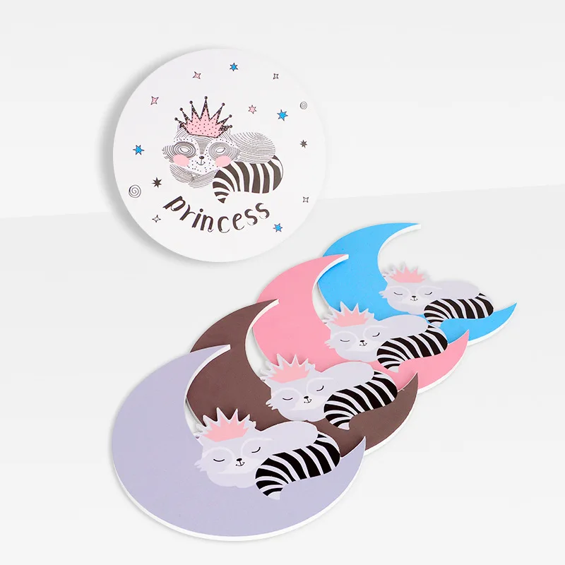 Деревянная 3D Наклейка на стену с изображением енота и Луны деревянные украшения