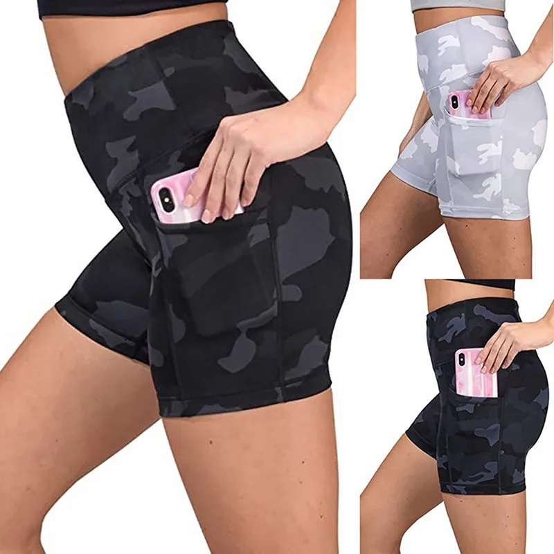 

Women High Waist Yoga Shorts Quick Dry Elastic Gym Running Short,Phone Pocket Push Up Hip Fitness Training Workout Short Legging