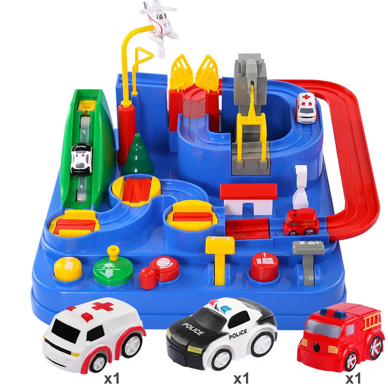 Детский гоночный трек комбинированный инерционный поезд с ручным управлением