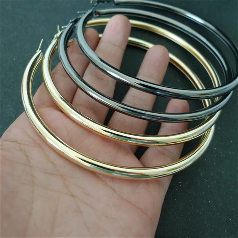 Модные женские геометрические серьги с d покрытием большие круглые для девочек