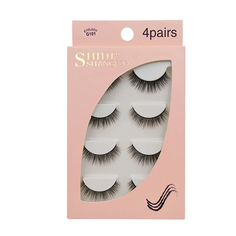 YSDO Lashes 4 пары ресниц натуральные длинные 3d норковые ресницы искусственные cils норковая лента накладных ресниц 3d накладные ресницы макияж объем cilios - Цвет: G101