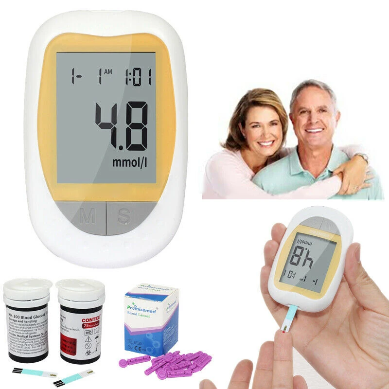 

CONTEC KH-100 Blood Glucose Monitor Health Aid Glucometer Lancets Kit Blood Sugar Meter Diabetes Tester lancet With Test Strips