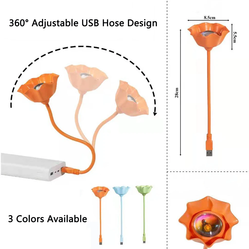 

USB Sunset Projection Lamp LED Mood Night Light Living Home Bedroom Wall Decor Bar Atmosphere Photography Background Projector