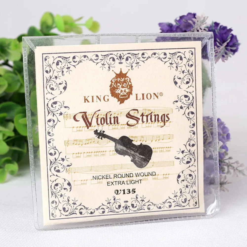 

4Pcs/Set 3/4 4/4 Violin Strings Set Replacement E,A,D,G Fiddle String 0.25mm 0.51mm 0.68mm 0.88mm Stainless Steel Aluminum Wire