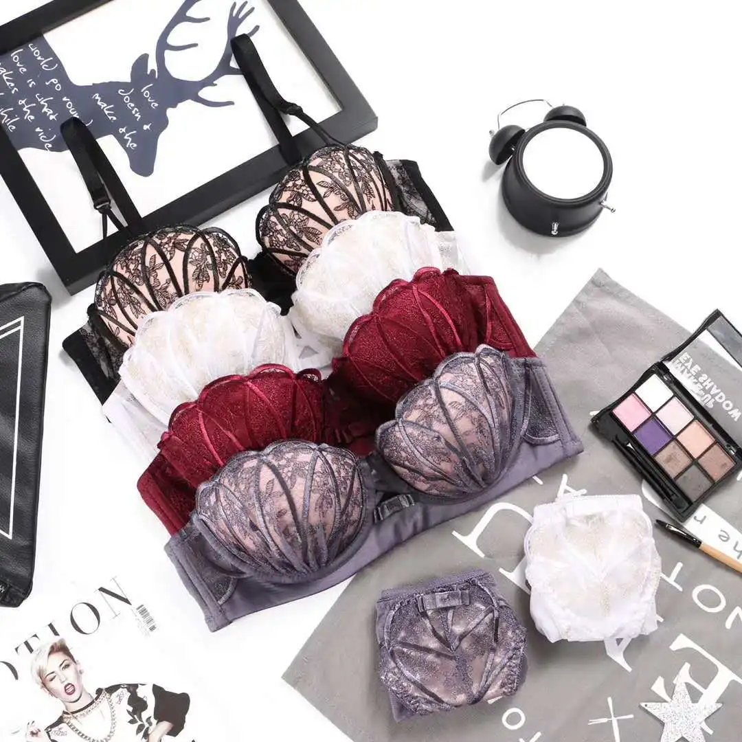 Бюстгальтер женский кружевной с чашками пуш-ап и | Женская одежда