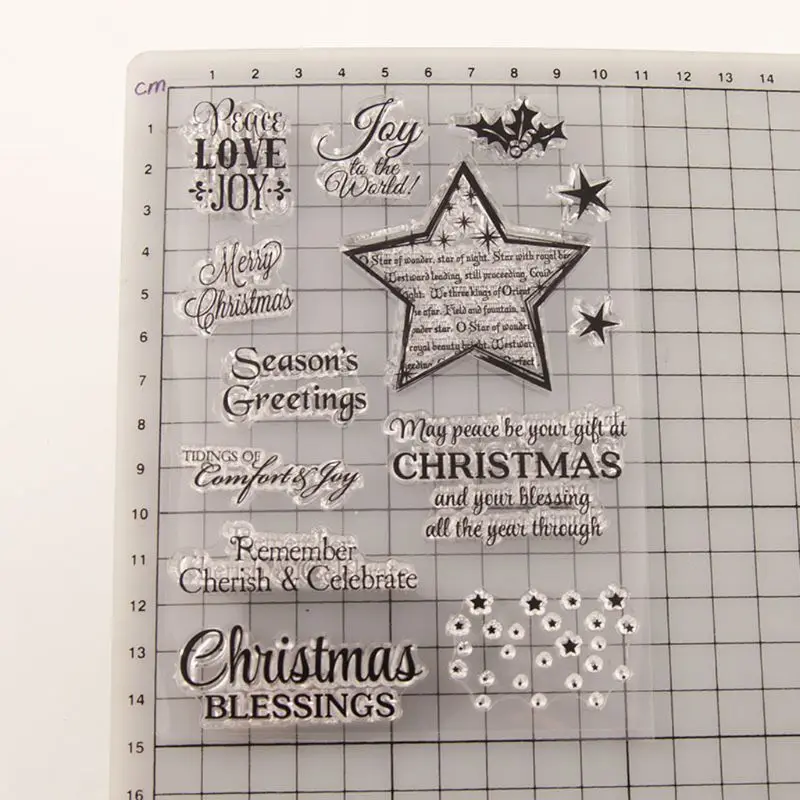 

Christmas Star Silicone Clear Seal Stamp DIY Scrapbooking Embossing Photo Album Decorative Paper Card Craft Art Handmade Gift