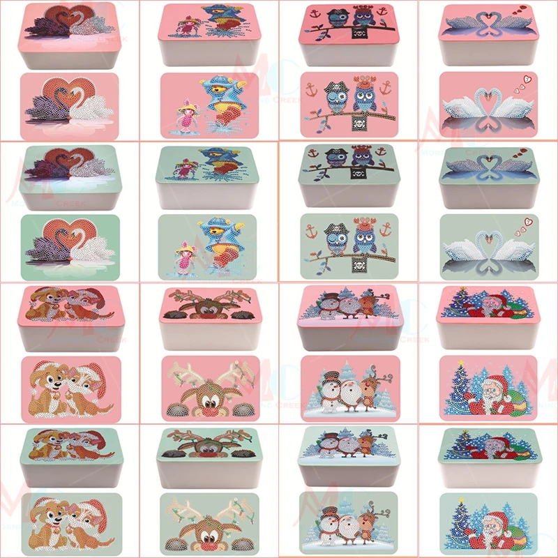 

2021 new special-shaped diamond painting tissue box 5D puzzle storage box cartoon animal diamond cross stitch gift