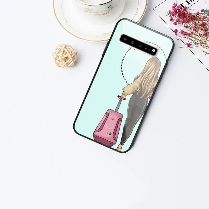 

Beautiful Girlfriend Back Phone Case Glass For Samsung S10 S20 S9 Plus S6 7 Edge Note9 10 Luxury Brand