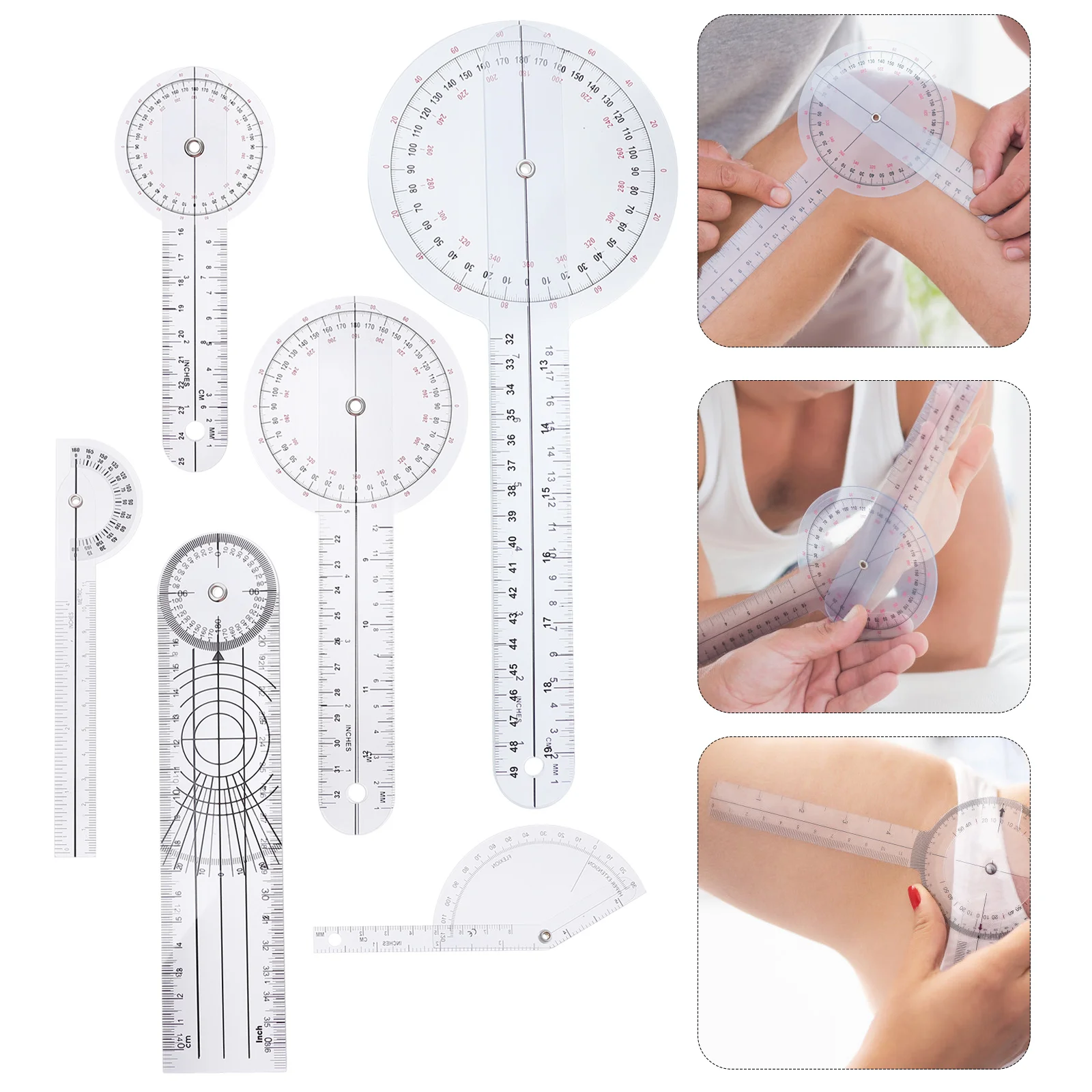 

6pcs Physical Therapy Goniometer Angle Ruler Protractor Rotary Ulnar Joint Ruler