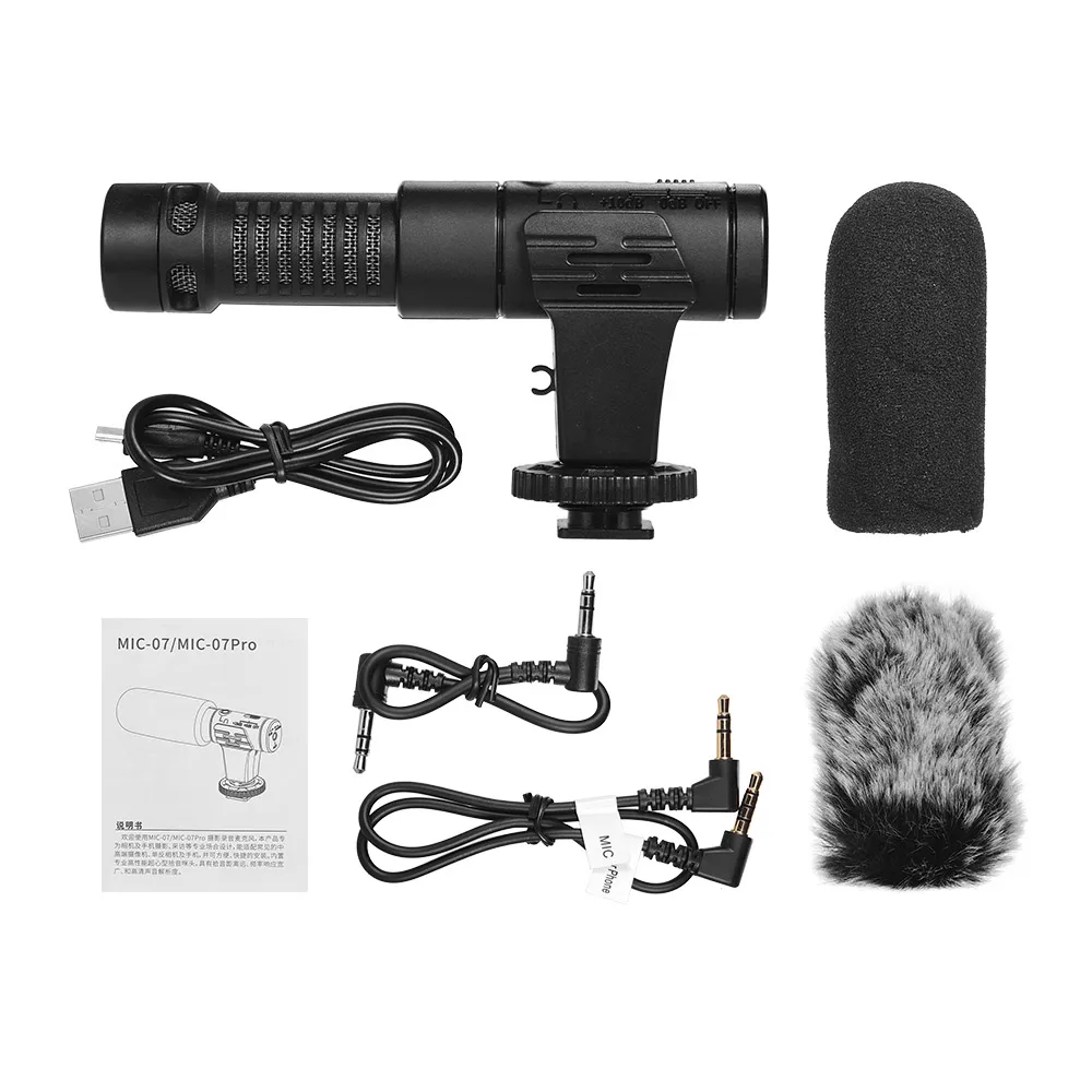 DSLR камера телефон микрофон видео Vlogging Запись наушники контролировать отверстие