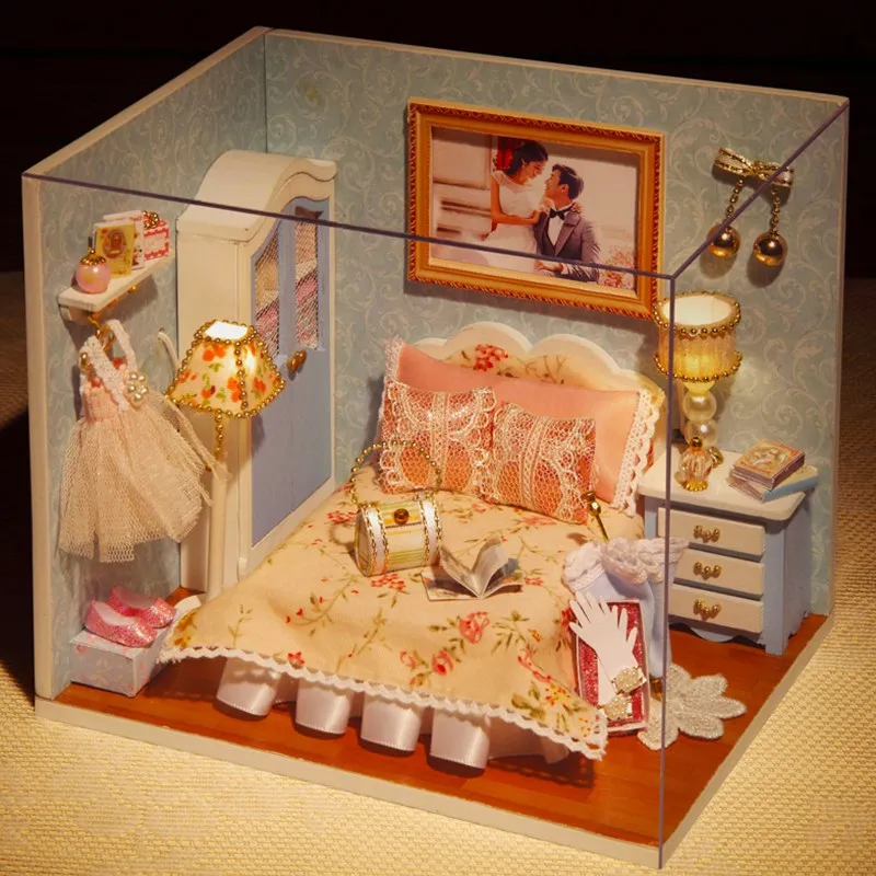 DIY милый кукольный домик счастливый момент ручная работа мебель миниатюрный лес