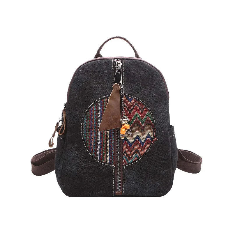

Denim Backpack Women Backpack for Girls 2021 Ethnic Style Backpacks for Girls Women's Backpacks Stylish Handbags Luggage Bags