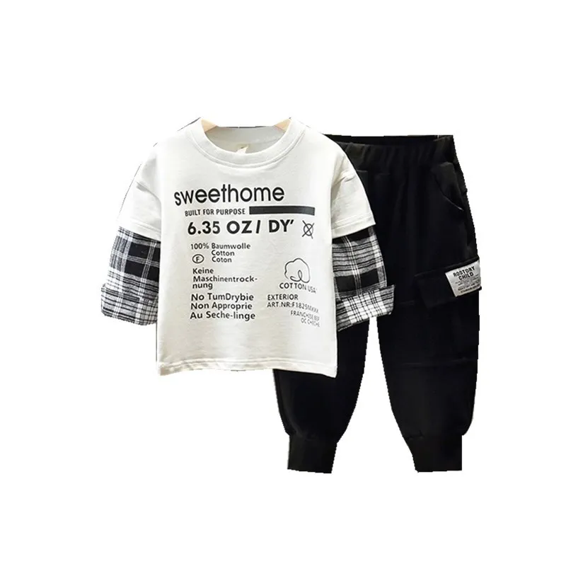 

Children's clothing 2020 spring and autumn clothing new casual boy suit baby cotton trendy sportswear boutique kids clothing