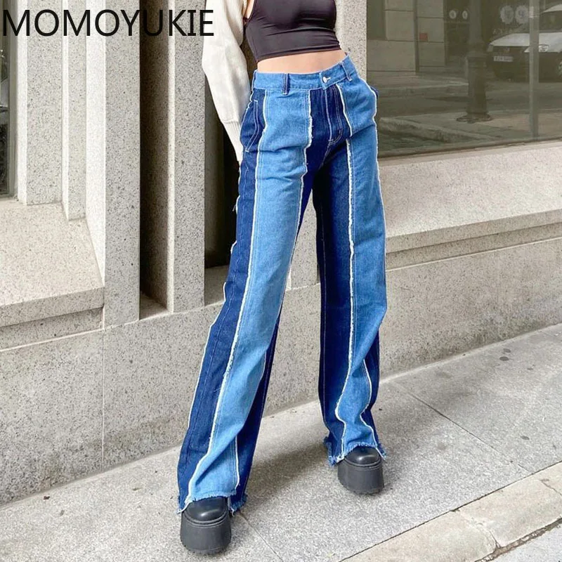 Джинсы женские с завышенной талией уличная одежда в стиле ретро модные хлопковые