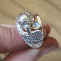 2021 cute woman ring fashion gothic antique ethnic style retro bird modeling handmade ornament couple rings gold jewelry ring