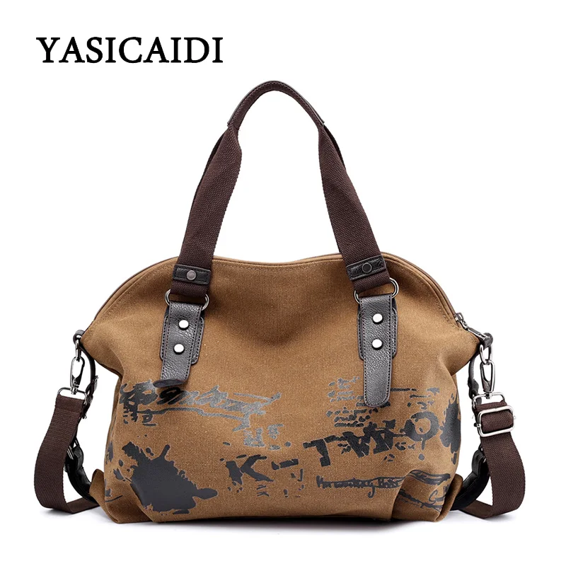 Винтаж граффити Для женщин брезентовый мешок сумки женские известный дизайнер