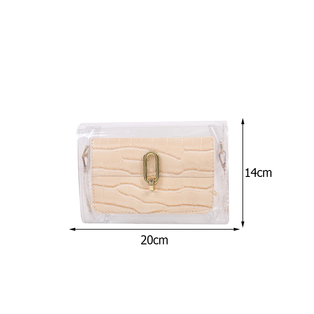 

Transparent Fashion Alligator Pattern Women Shoulder Messenger Bags Solid Color Casual Chain Ladies Small Crossbody Handbags
