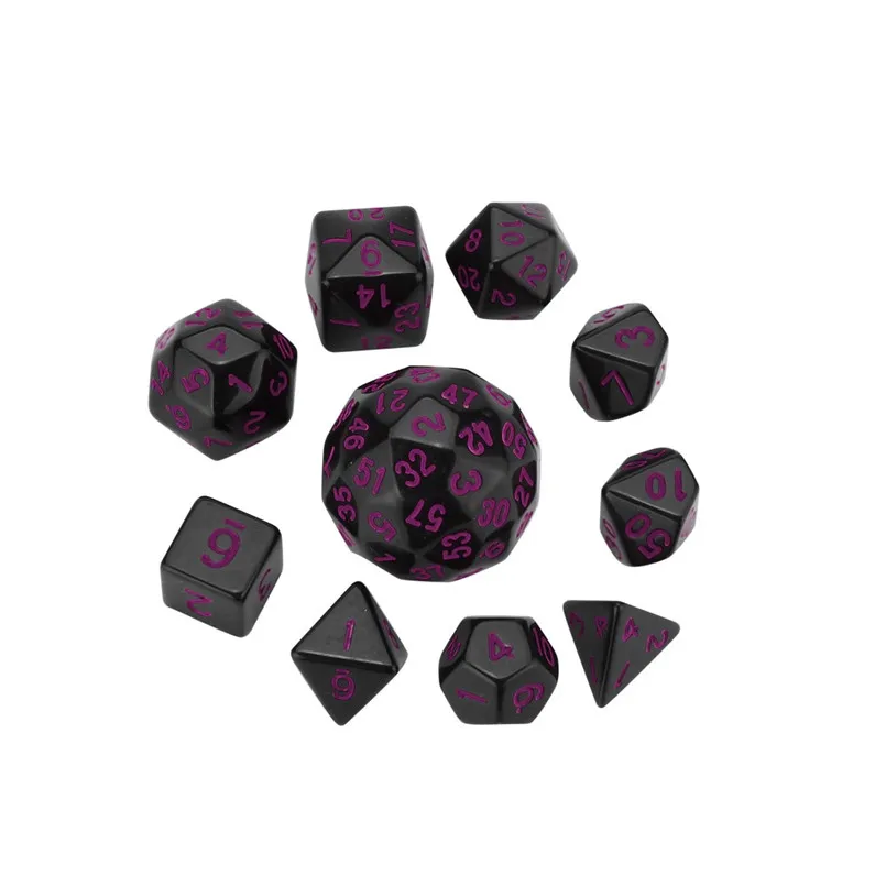 10 шт. Набор Игральных кубиков с 60 гранями dados poliedricos fun Вечерние игры polyhedron D60 многогранные акриловые кости dados de rpg 30A20