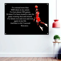 no 23 basketball star motivational banner flag mural fitness workout poster wallpaper hanging paintings bedroom gym wall decor