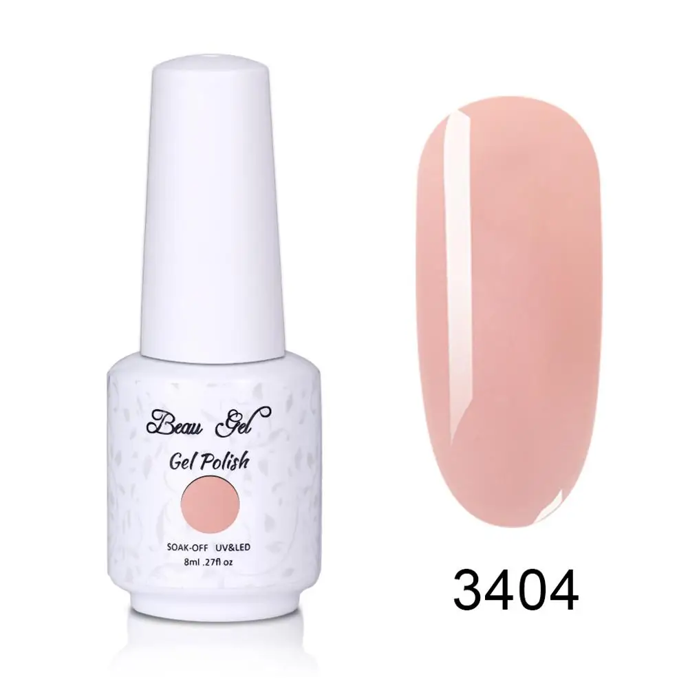 3404 Beau Gel 8ml Nude Color UV Gel Nail Polish Soak Off Vernis Semi Permanent Hybrid Varnish Gellak Enamel Lacquer Jelly Gel Polish - Цвет: 3404