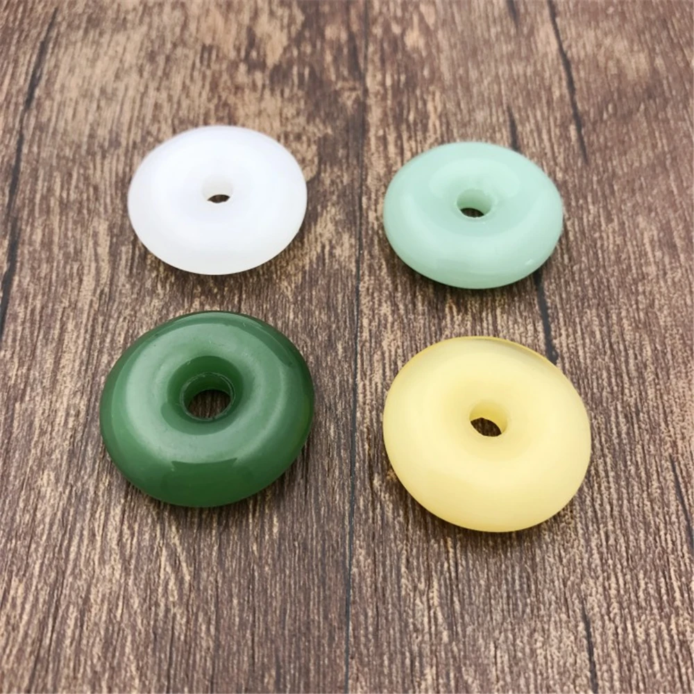 Модный натуральный разноцветный нефритовый кулон пончик ожерелье из агата