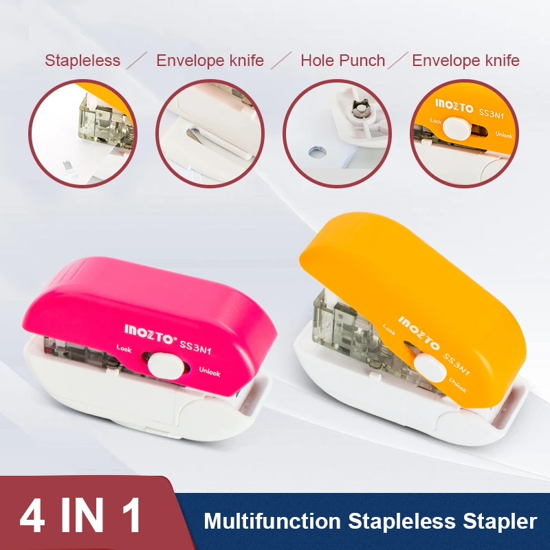 2021 4 in 1 Stapleless Stapler steple Paper Stapling Stapler Bookbinding Free Stapler Office Accessories