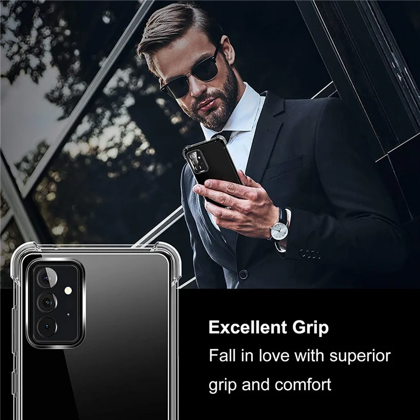 

Funda/Coque/Capa Samsung a 72 Case, Soft Transparent Phone Case + Protection Glass Samsung a51 a71 a52 a72 4g galaxy a52 a32 a72 360 Bumper Airbag Anti-Shock Protective Cover For samsung galaxy a72 a52 5g Silicone Case