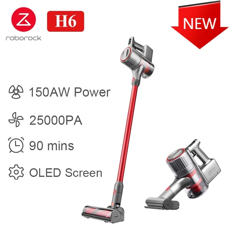 New Xiaomi Roborock H6 Handheld Vacuum Cleaner Home Wireless Sweeping 25000Pa Strong Cyclone Suction Multi Functional Brush
