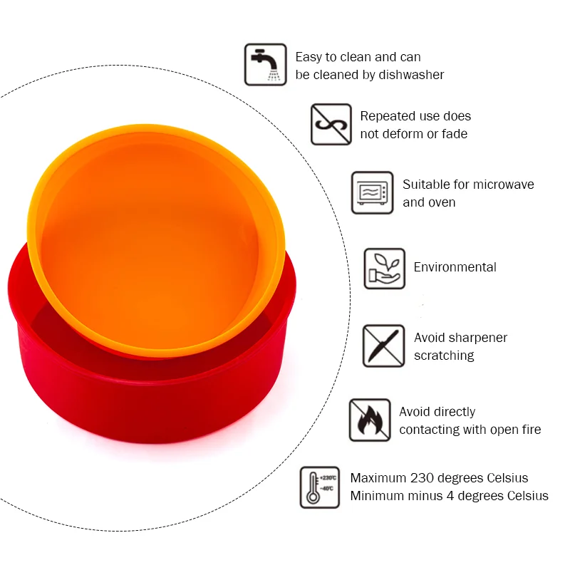 

4/6/8 Inch Round Shape Cake Silicone Mold Kitchen Bakeware Cake Tools DIY Desserts Mousse Silicone Molds For Baking Pans