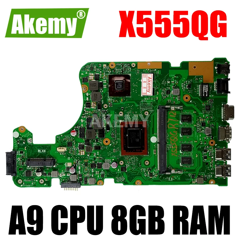 

Akemy для Asus A555Q X555QG X555BP X555B материнская плата для ноутбука A9 CPU 8GB RAM 2GB graphic материнская плата