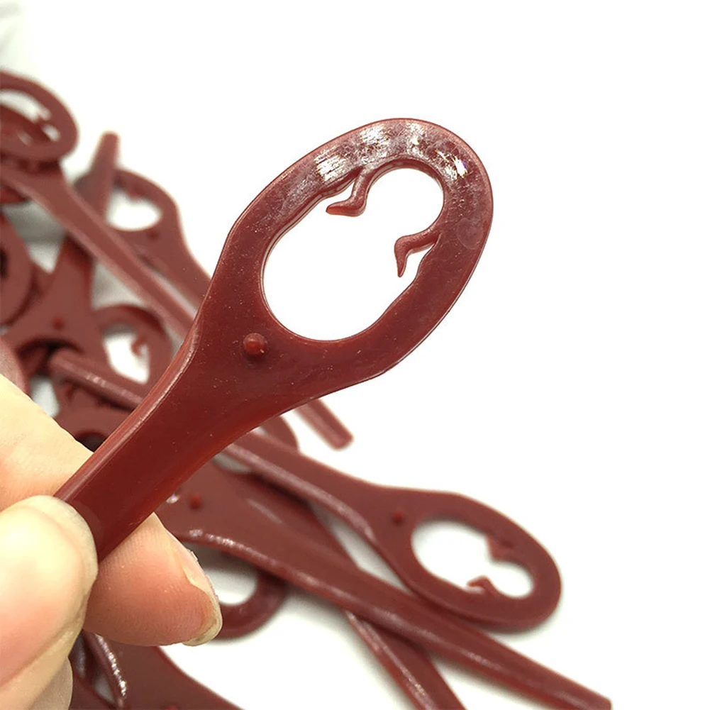 

100pcs Gourd Shaped Plastic Replacement Brush Cutter Blades Gardening Grass Trimmer Lawn Mower Fittings Accessories