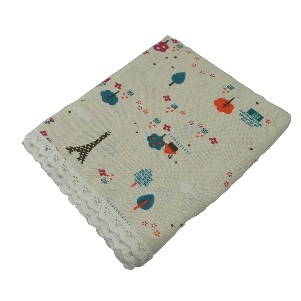 Льняная хлопковая кружевная скатерть с принтом железная башня современная