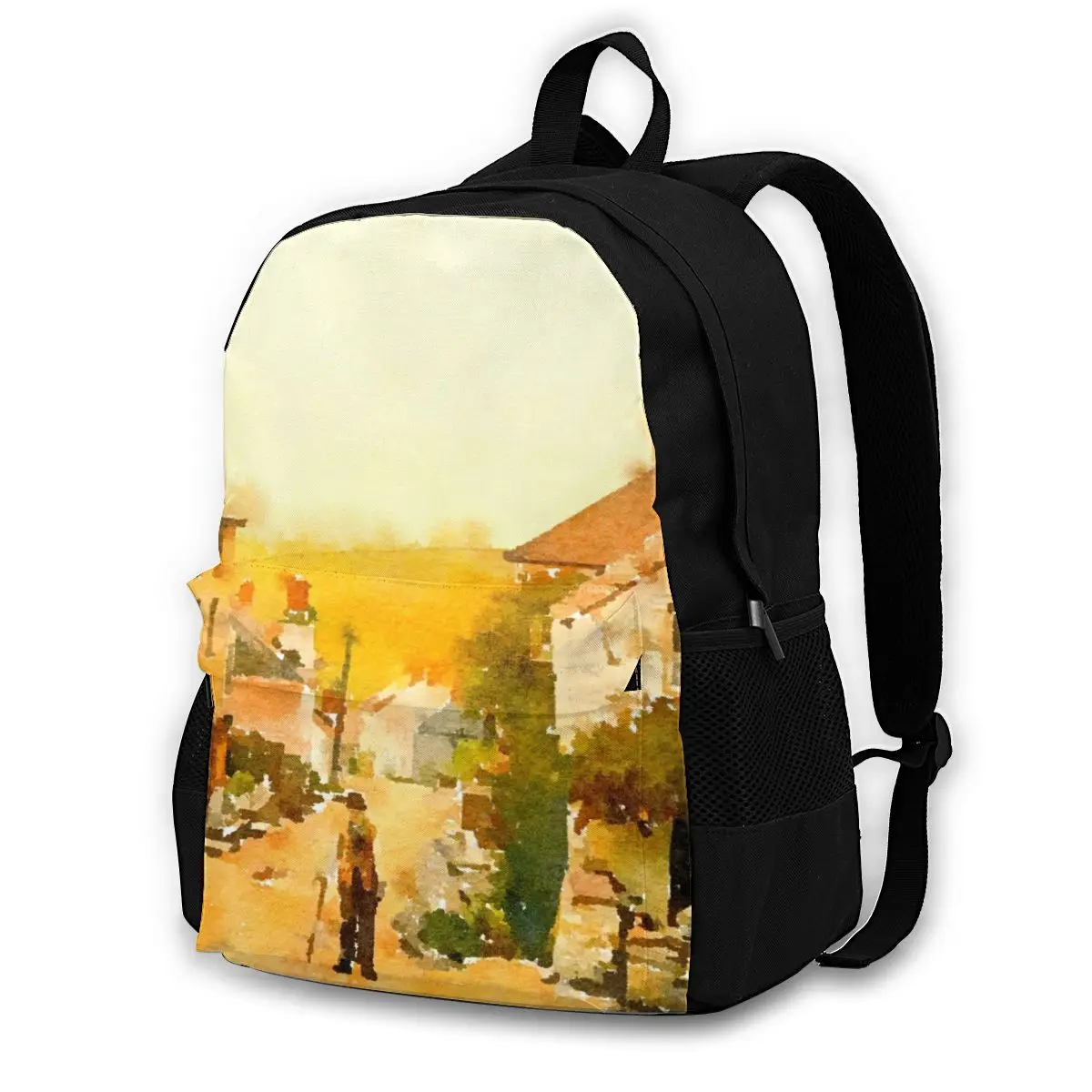 

Women Backpack Casual Travel Bag Watercolor Painting Scene View School Bag Fashion Shoulder Bag For Teenage Girl Bagpack