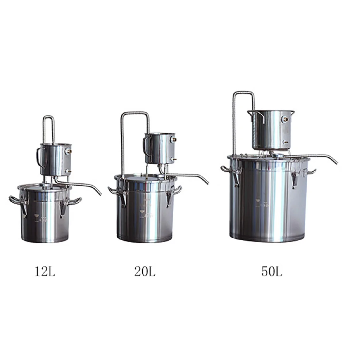 

12/20/50L DIY Moonshine Still Alcohol Distiller Copper With Circulating Pump Water Wine Brandy Vodka Essential Oil Brewing Kit