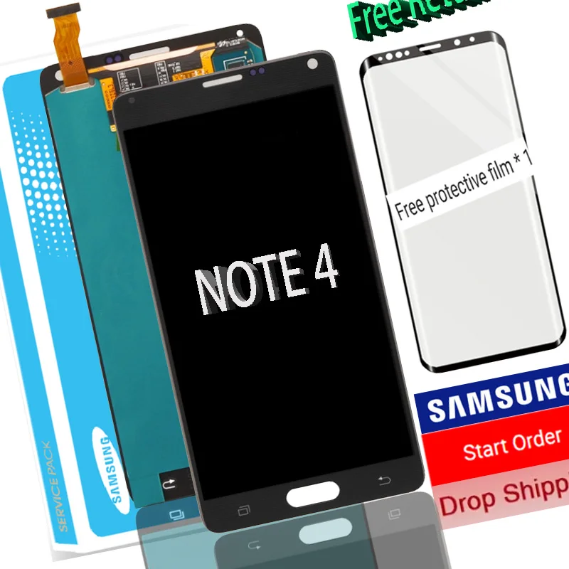 В наличии 5 7 ''SUPER AMOLED LCD для SAMSUNG Galaxy Note 4 дисплей Note4 N910 N910C N910A N910F кодирующий