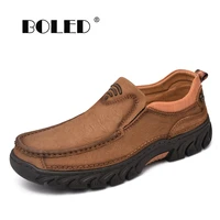 plus size breathable men shoes spring autumn genuine leather casual shoes flats soft breathable outdoor walking shoes men