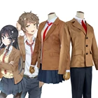 Аниме серия Seishun Buta Yarou костюм для косплея сакуражима МАИ полный комплект школьная форма юбка азусагава сакута Косплей Костюм