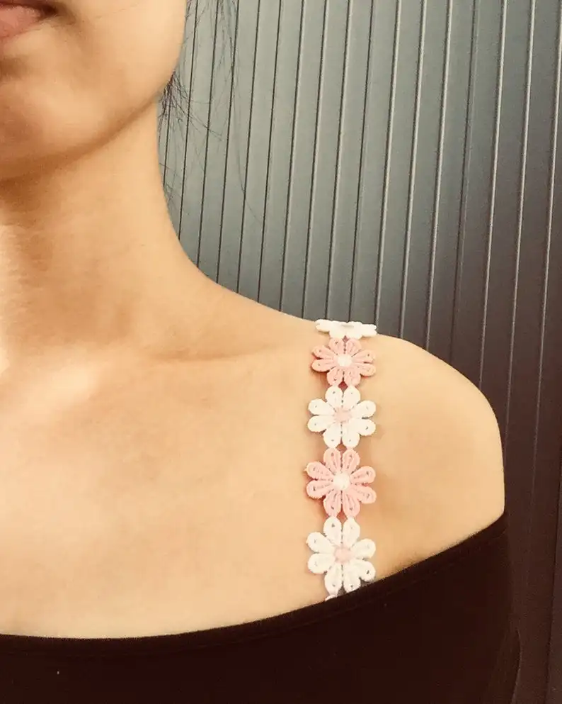 Декоративный интимный бюстгальтер аксессуары кружевной с цветами ремни для