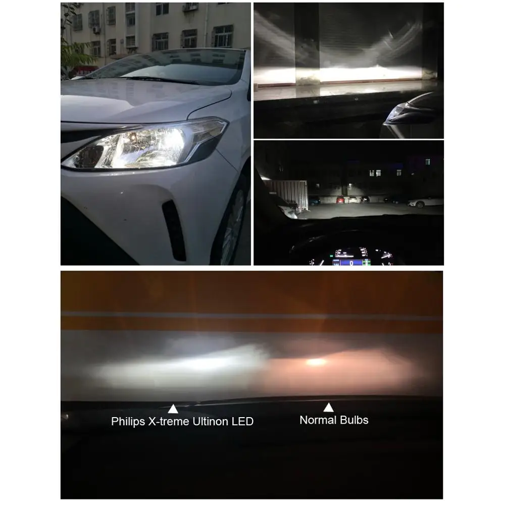 

Philips X-treme Ultinon LED HB3 HB4 9005 9006 12V 11005XUX2 Car Headlight 6000K +200%
