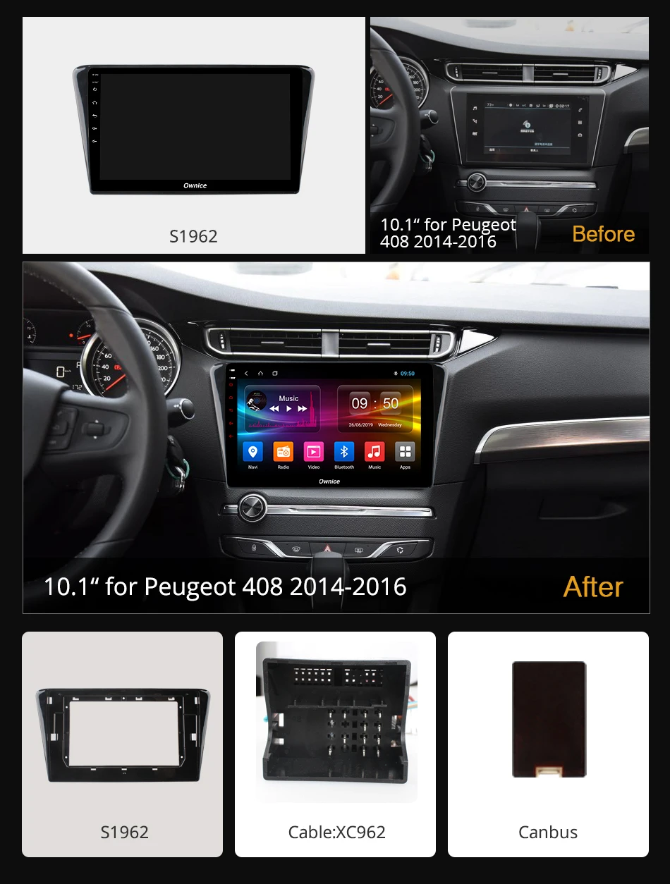Ownice 10 1 &quotВосьмиядерный Android 9 0 K3 K5 K6 автомобильный dvd стерео для Peugeot 408 Радио плеер