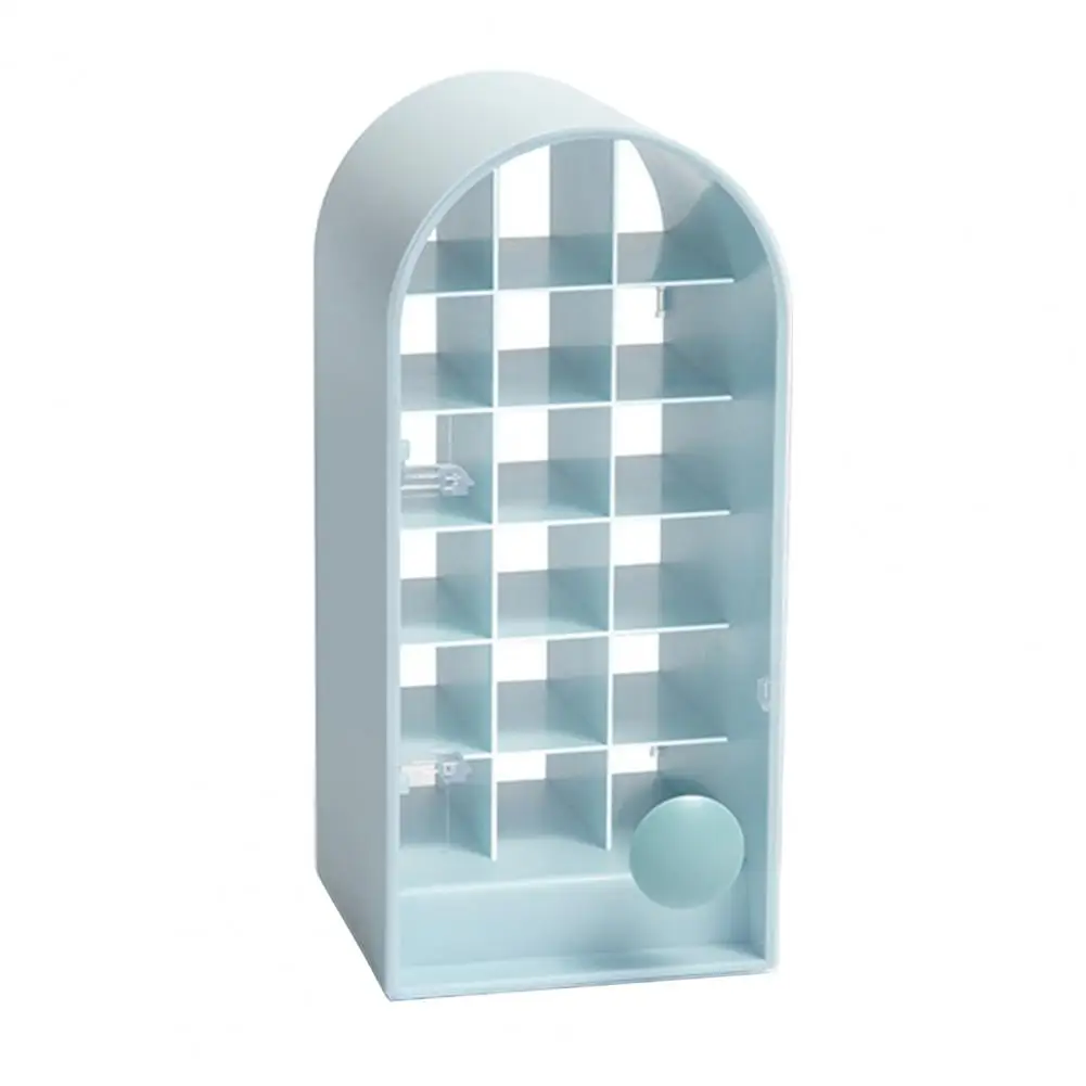 

18 Grid Lipstick Storage Box with Handle Transparent Cosmetic Holder Organizer Desktop Makeup Storage Box