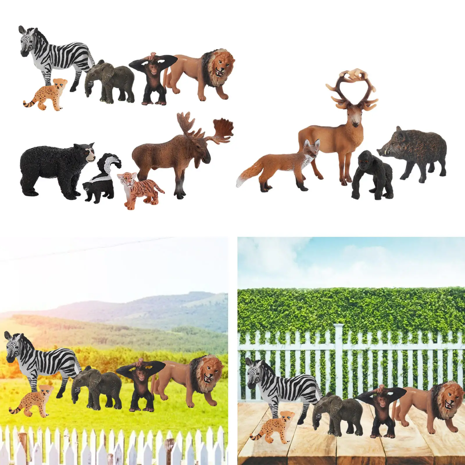 Модель диких животных окрашенная развивающая коллекция Обучающий набор Лев Лось