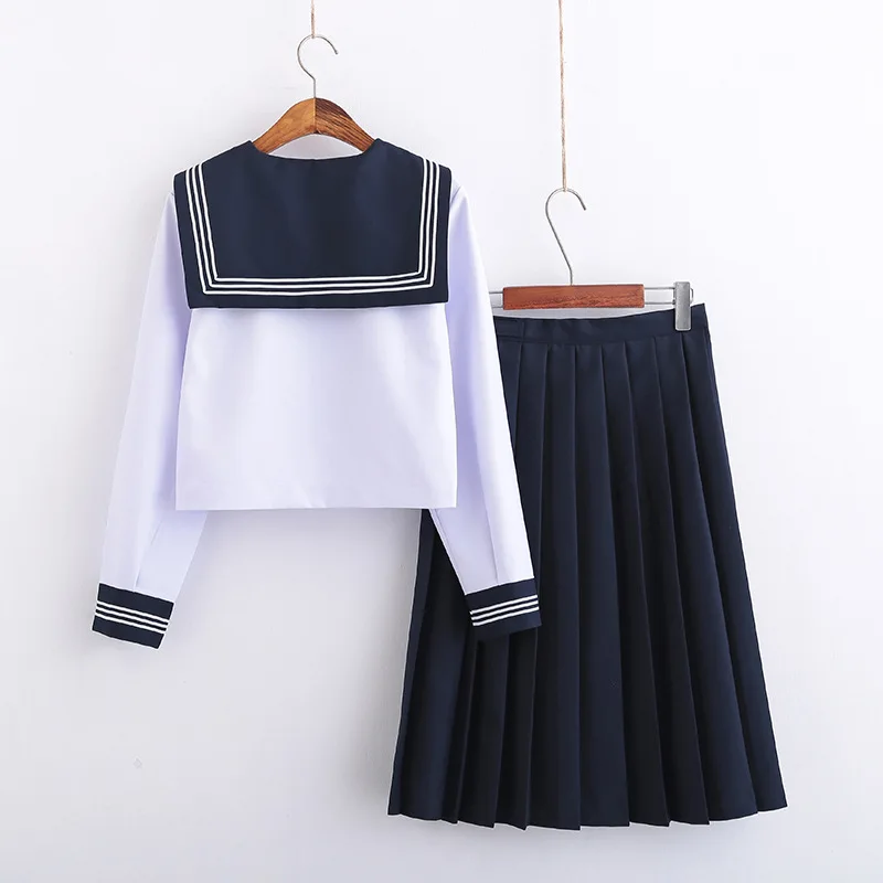

White Schoolgirl Uniform Japanese Class Navy Sailor School Uniforms Students Clothes For Girls Anime COS Sailor Navy Suit
