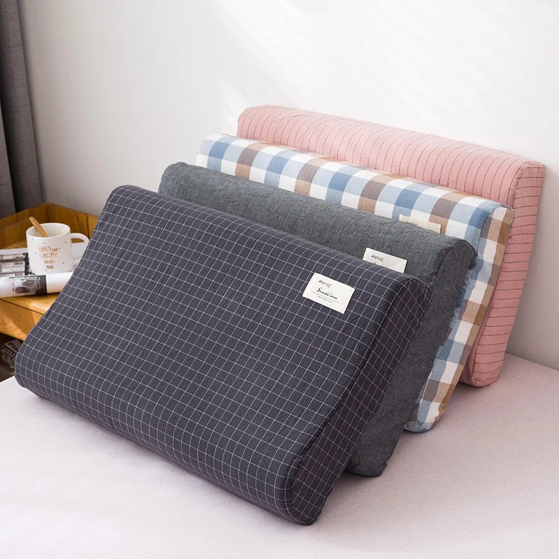 1 шт. Хлопковый чехол для подушки серый синий латексный Чехол спальная кровать