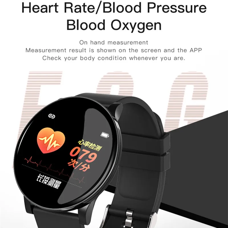 W8 Смарт-часы для мужчин монитор артериального давления пульсометр фитнес-трекер