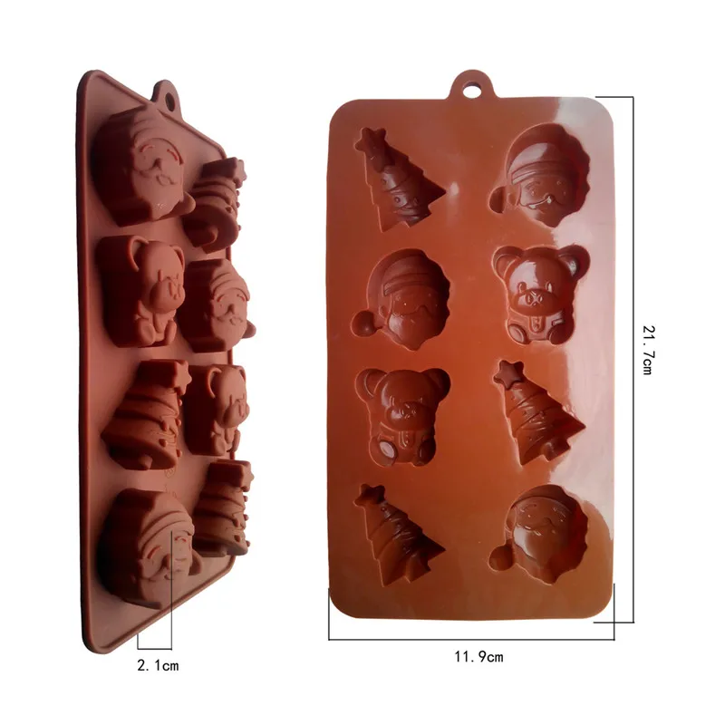 

Food Grade Silicone Material,Christmas Tree,Santa Claus ,Little Bear Shape For Chocolate Handmade Mold, Cake Tools