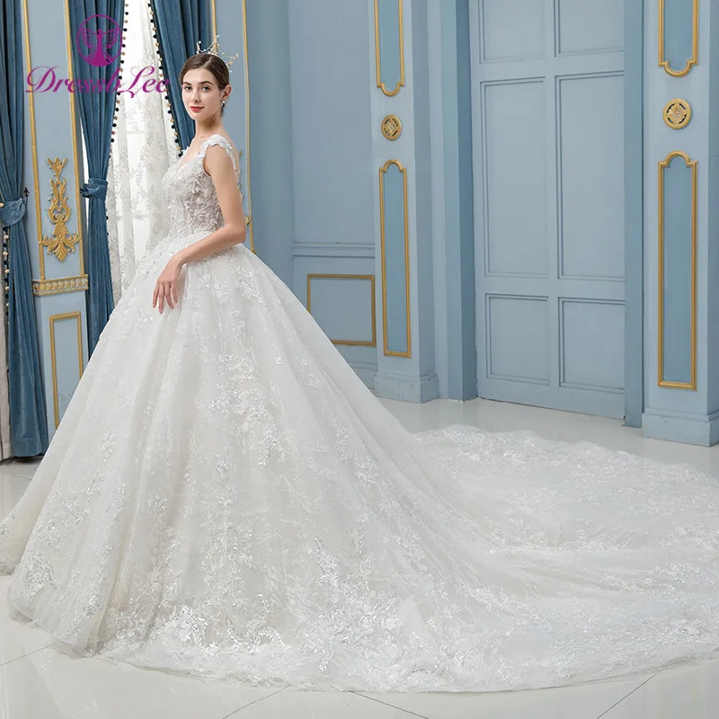 DressbLee бальное платье свадебное размера плюс с бисером Роскошные свадебные платья