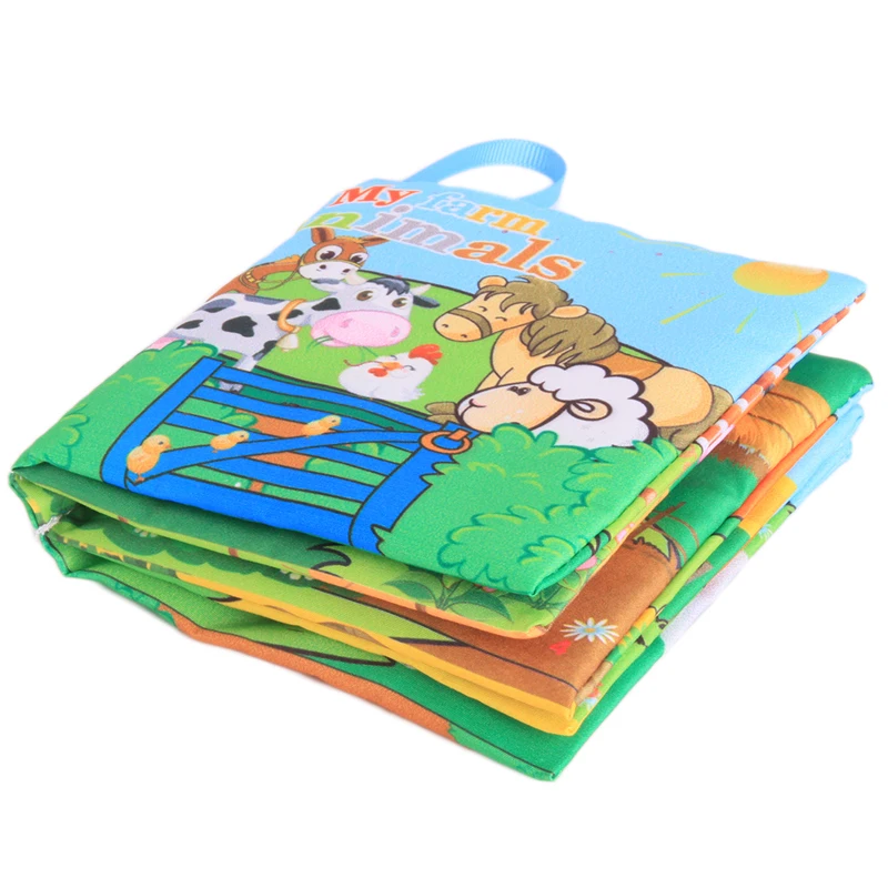10 pages Baby Cloth Books Toys Infant Kids Early Development Educational Colorful Unfolding Activity Book